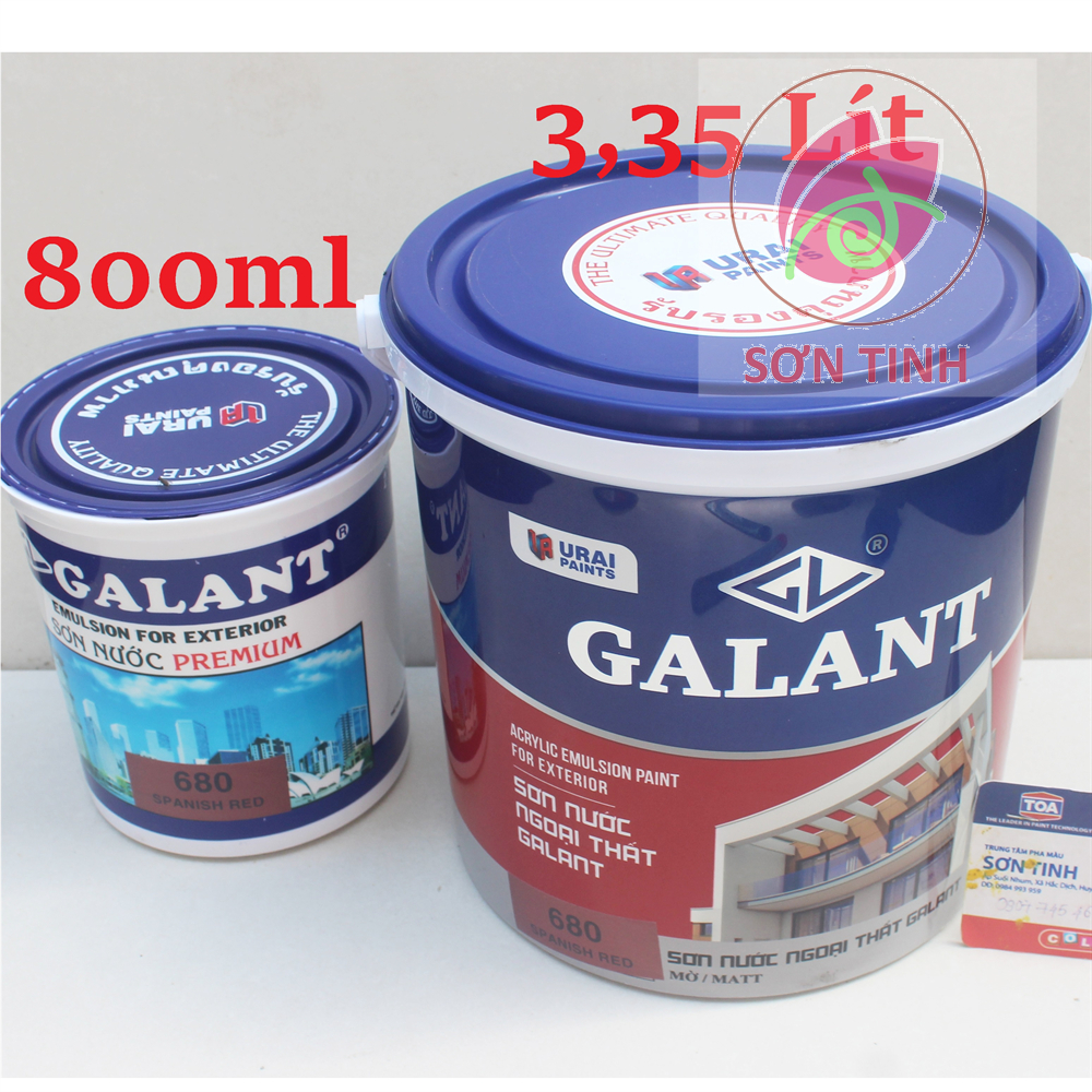 Sơn nước ngoại thất Premium Galant đỏ nâu 680 ( 800ml ~ 1Kg )