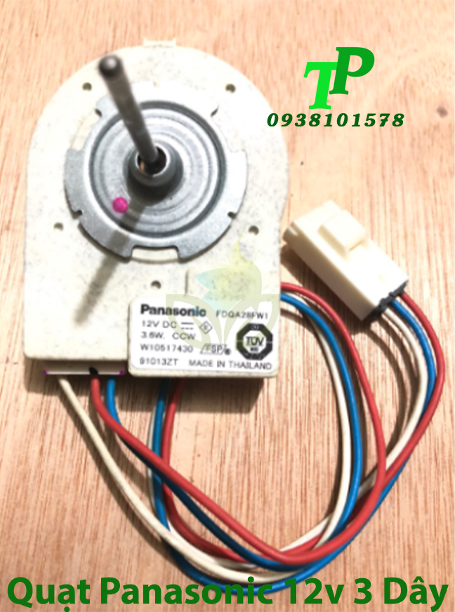 Motor Quạt Sứ Tủ Lạnh Panasonic 12v 3 Dây