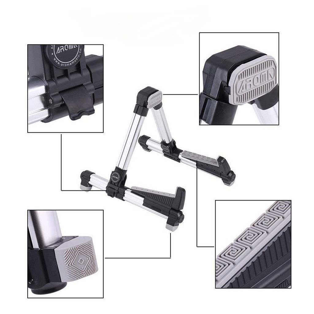 Aroma AGS-08 Giá Để Đàn Guitar, Ukulele, Violin, Mandolin (Loại gấp nhỏ gọn AGS08 Stand - Kệ chân đỡ chữ A) -
