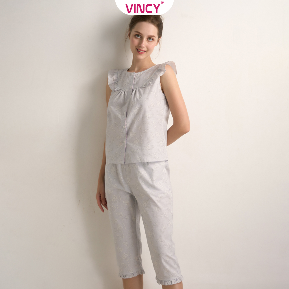 [Mua 3 giảm 20%, mua 2 giảm 15%] Bộ Đồ Kate Lửng Nữ Vincy Thoáng Mát  BKL060S31