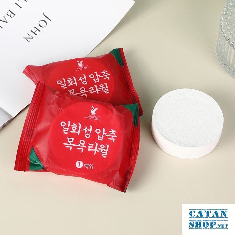 Khăn tắm nén du lịch túi đỏ dùng một lần, khăn tắm cotton tiện lợi, đa năng thấm nước tốt gd650-kdo-140