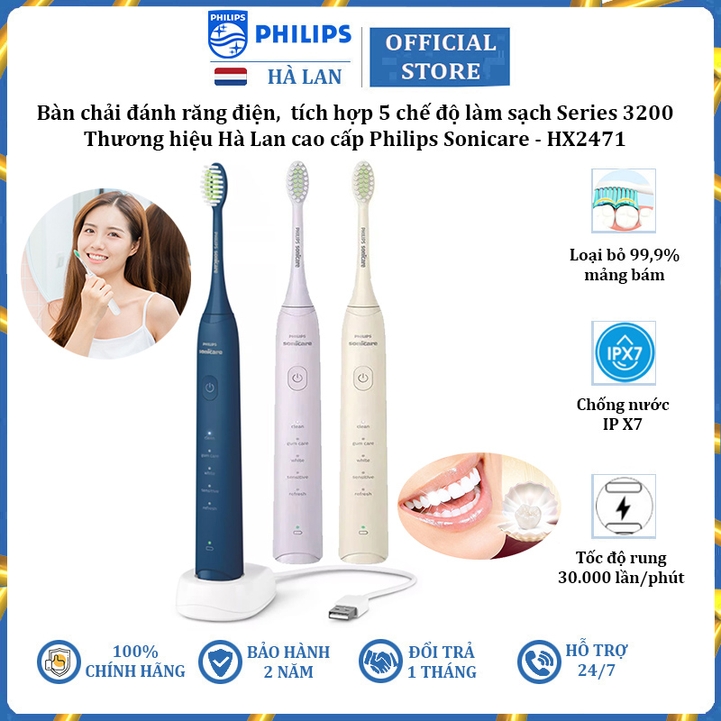 Sonicare hx2471 series 3200 five-modes integrated electric toothbrush