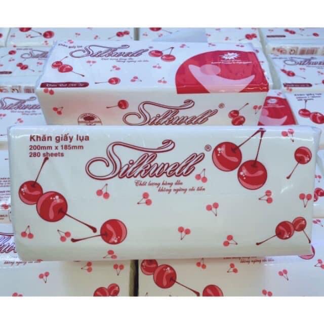Giấy ăn rút Silkwell đỏ 280 tờ 2 lớp