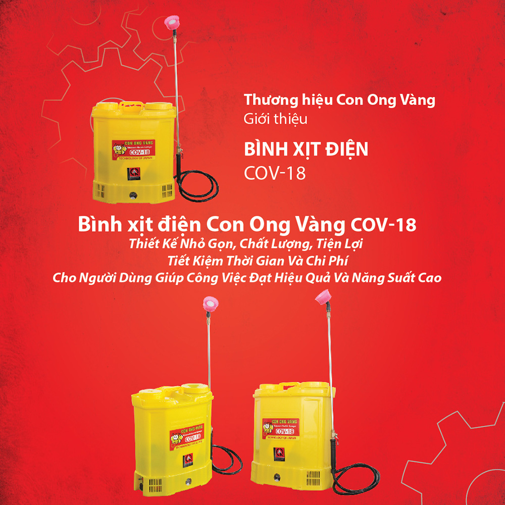 Bình Xịt Điện Con Ong Vàng 18D (phun xịt nước tưới phun khử trùng 18 lít)