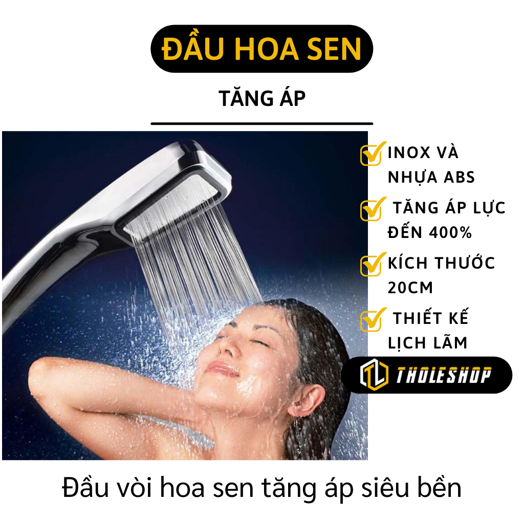 Vòi sen tăng áp - Đầu vòi hoa sen tăng áp cao cấp - Đầu vòi hoa sen inox chất lượng cao thân thiện moi trường - Đầu vòi sen vuông tăng áp