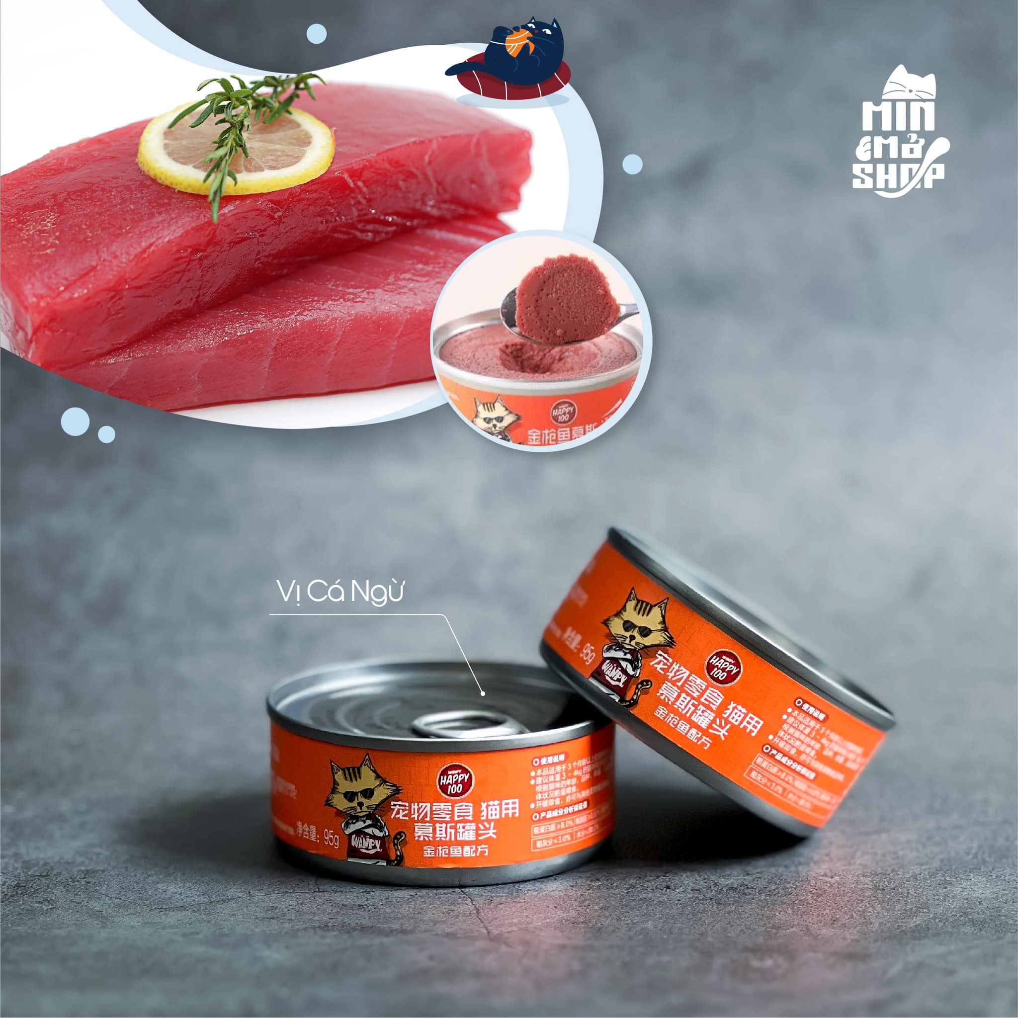 PATE MÈO WANPY DẠNG NHUYỄN LON 95G