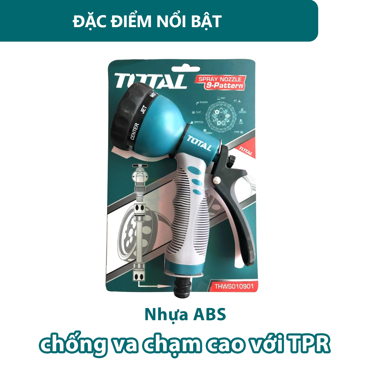 Vòi phun nước máy xịt rửa 3/4" TOTAL THWS010901
