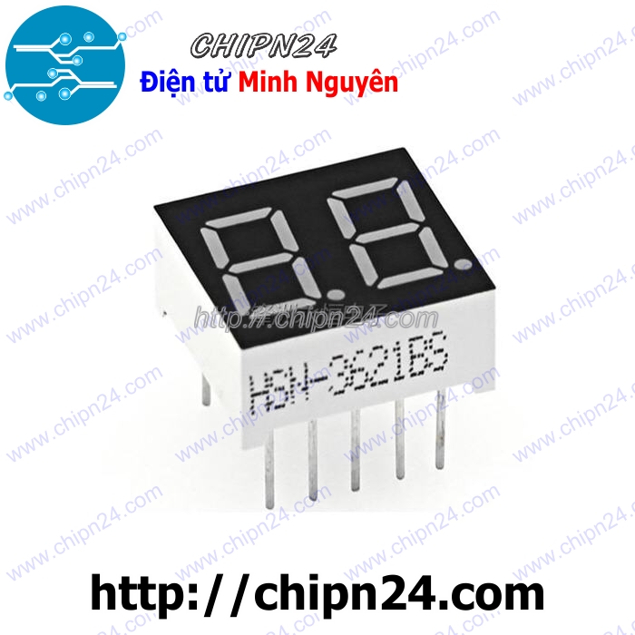 Led 7 đoạn 0.36 inch 2 số anot chung