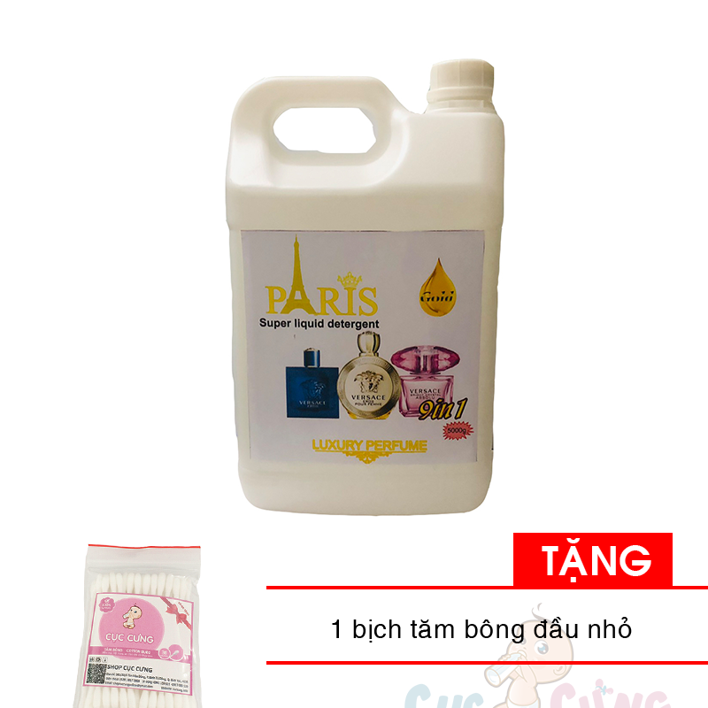 Nước xả vải Paris Thái Lan 5 lít Tặng 1 bịch tăm bông đầu nhỏ
