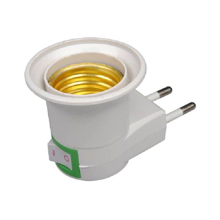 Direct on off E27 Socket tail with light brass holder. 919
