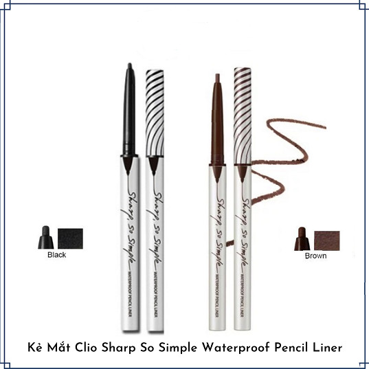 Bút viền mắt chống nước cli o sharp so simple waterproof pencil liner 0.14g