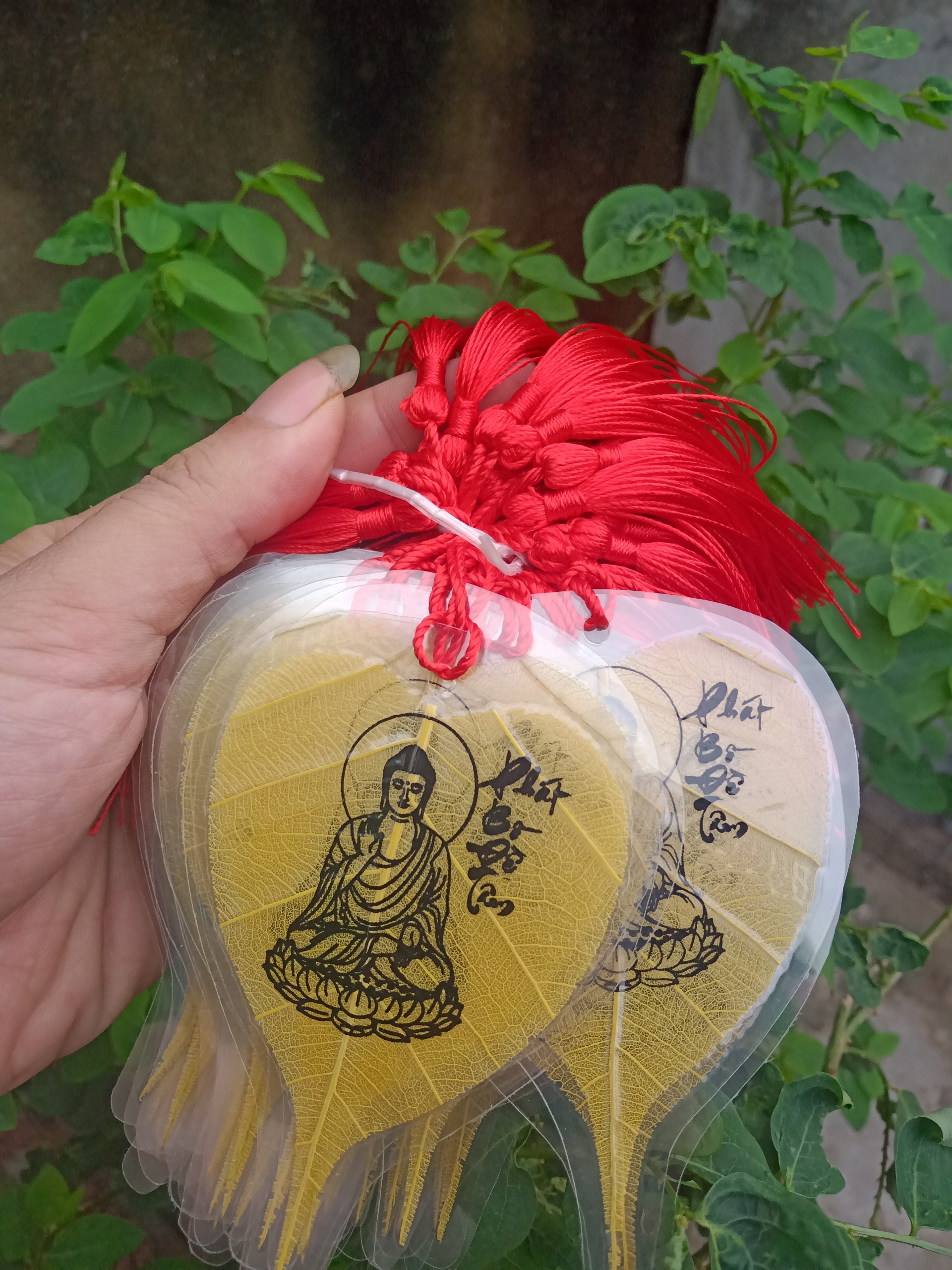 set 4 lá bồ đề in hình phật size to