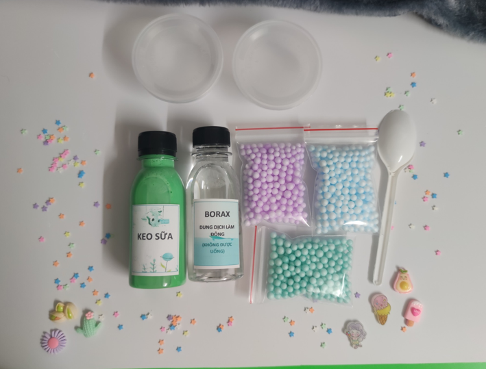 (BK12) KIT LÀM SLIME BASIC - DỤNG CỤ LÀM SLIME CƠ BẢN, AN TOÀN, ĐƠN GIẢN