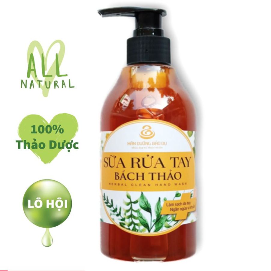 Combo 5 chai Sữa Rửa Tay Bách Thảo 100% Natural Khử Khuẩn Ngăn Ngừa Viêm Nhiễm Virut Vi Khuẩn Gây Hại Bảo Vệ Da Tay - Chai 300ml Hàng Chính Hãng SAFEMALL OFFICIAL