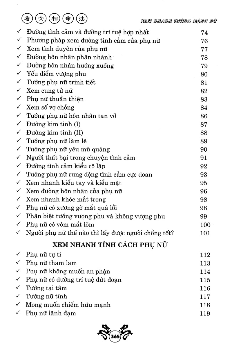 Xem Nhanh Tướng Mệnh Nữ