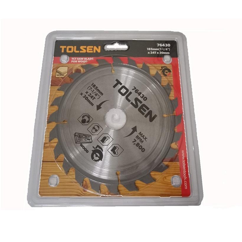 ĐĨA CẮT GỖ TOLSEN 76430- 185mm*24T*x22.2mm