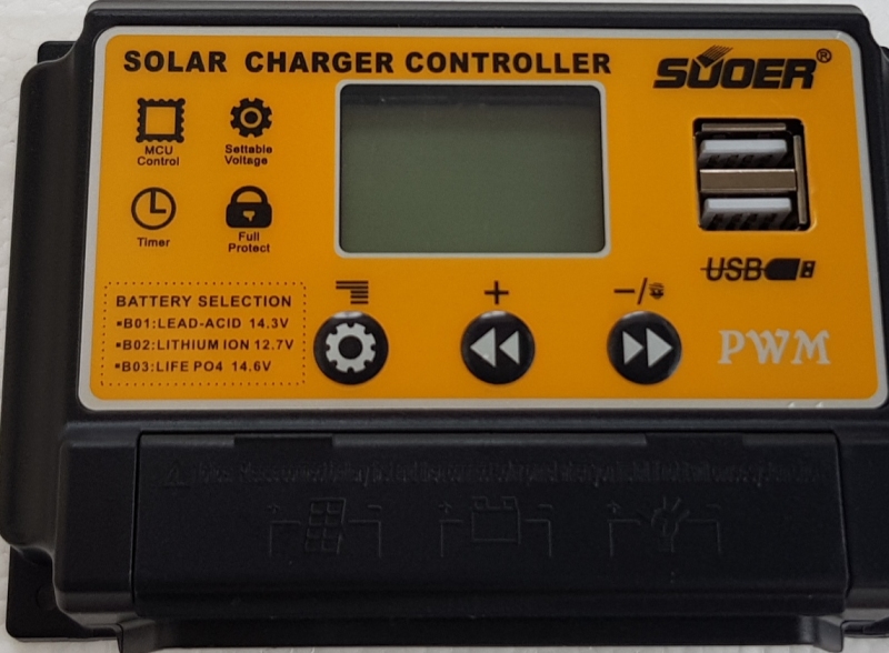 Điều khiển sạc năng lượng mặt trời PWM ST-S1220 Dành cho pin sắt pin lithium