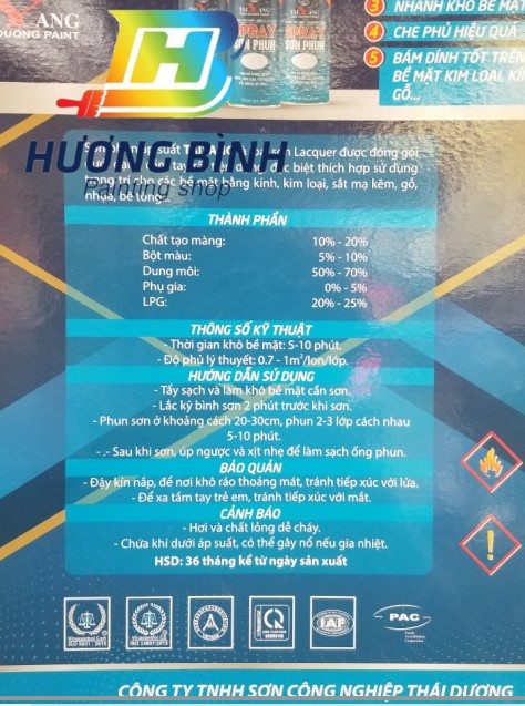 Sơn xịt Taiyang không cần sơn lót (dành cho bề mặt inox, gương, sắt mạ kẽm, nhựa, bê tông, gỗ)
