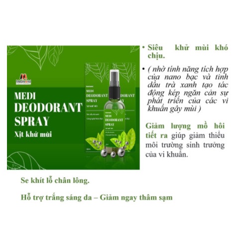 (Sỉ Spa) xịt khử mùi MEDI DEODORANT SPRAY