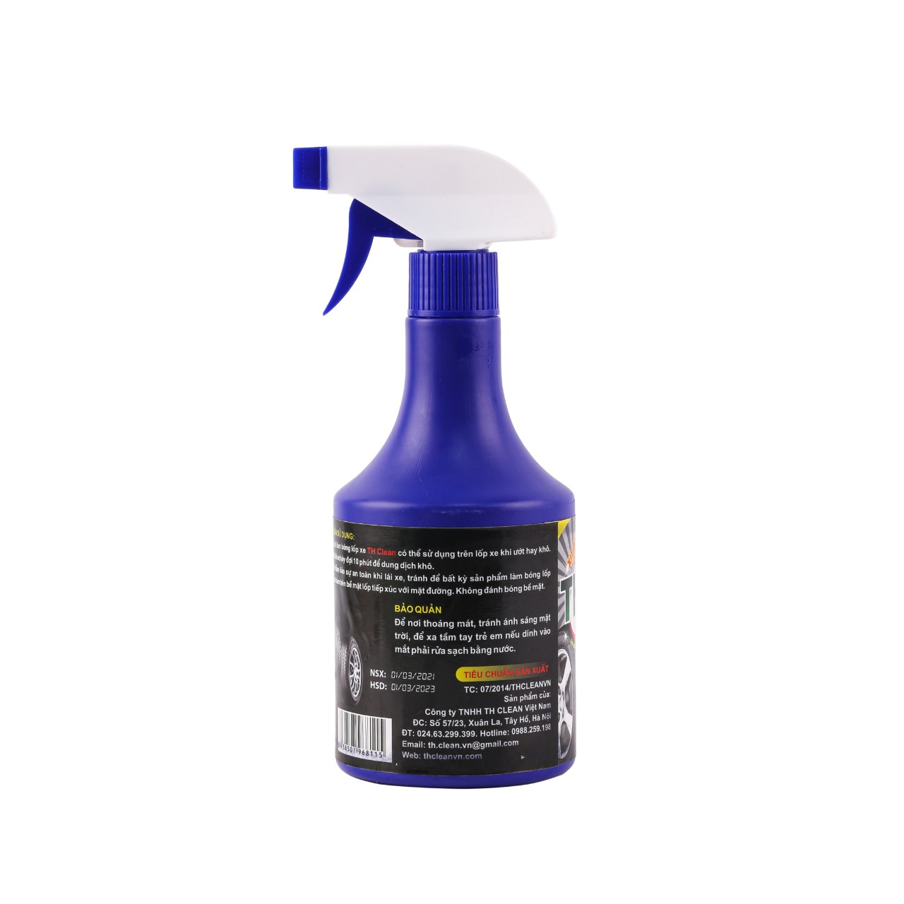 Chai xịt sạch bóng - dưỡng nội thất ô tô TH CLEAN VIET NAM chai 500ml đồ da, gỗ,nội thất