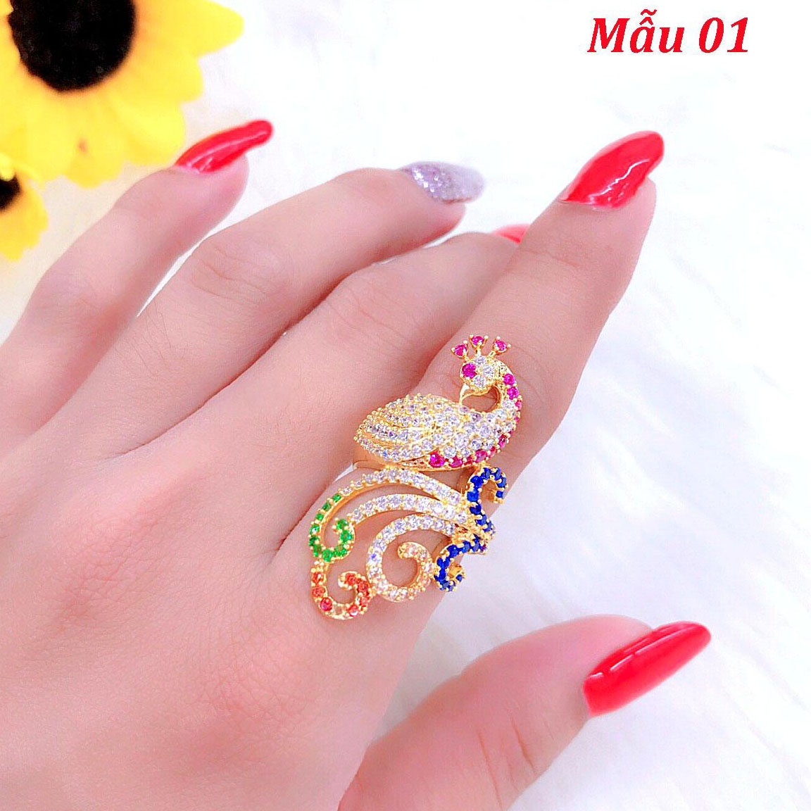 Nhẫn nữ hình chim công  - Tubi Cony