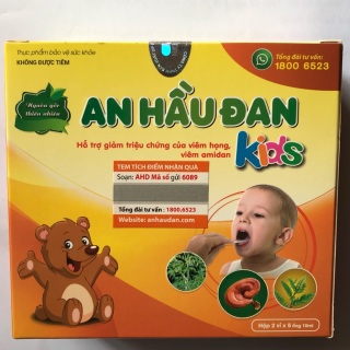 [hcm]ống uống an hầu đan kids - dành cho trẻ bị viêm họng amidan 1