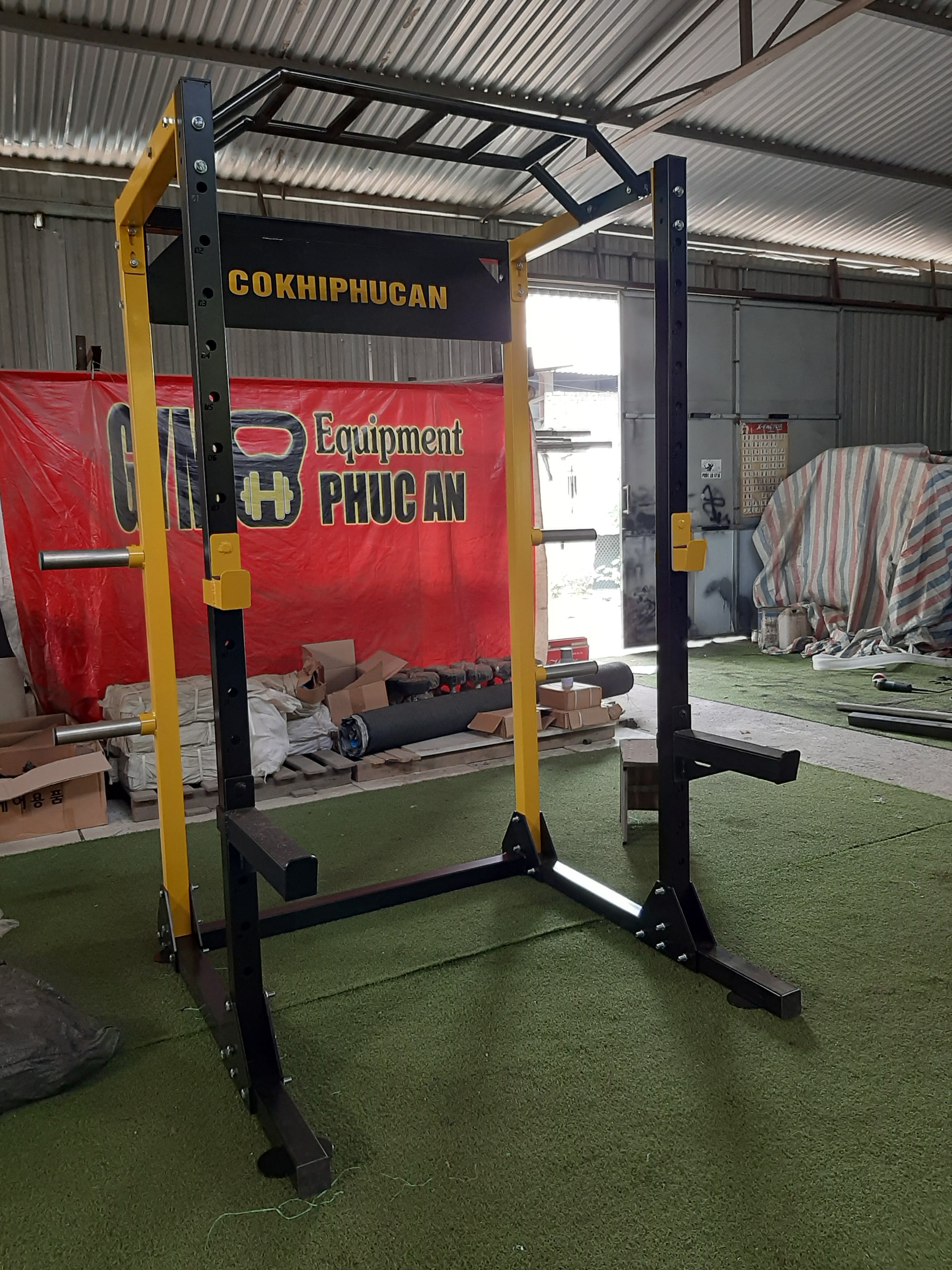 khung rack squat 4 cột