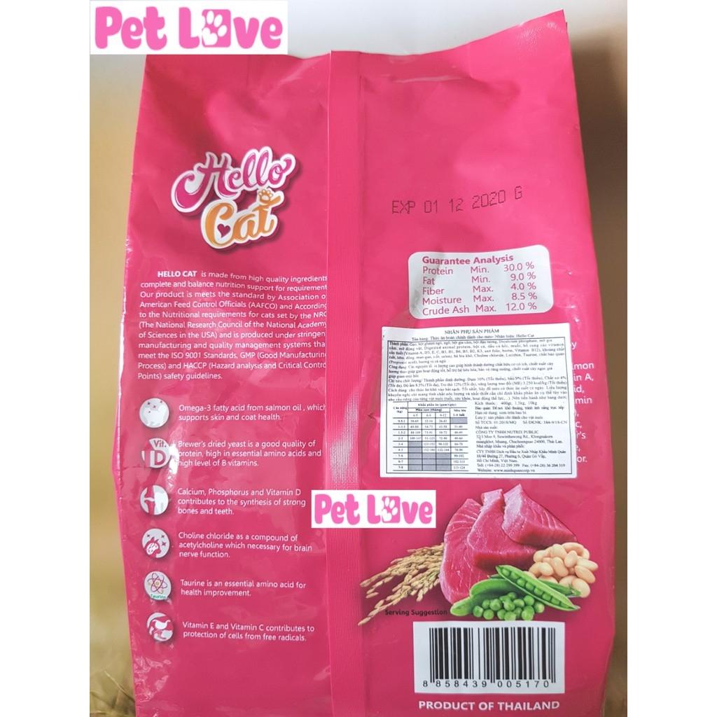 Thức ăn hạt Hello Cat cho mèo con và mèo lớn (gói 400g)