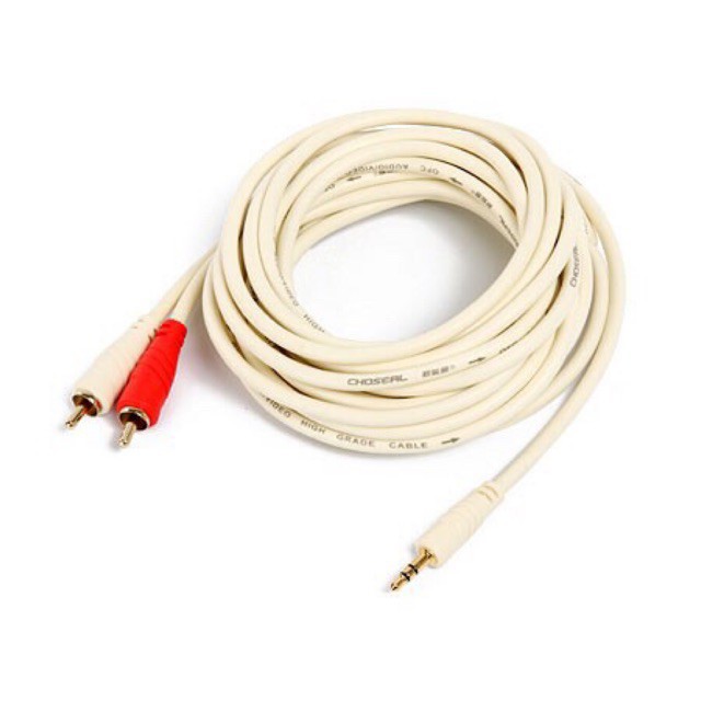 Dây av 1 đầu 3.5mm ra 2 đầu bông sen - dây audio 1 ra 2 chính hãng choseal 3m
