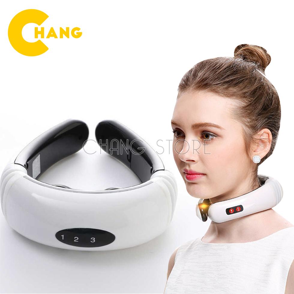 Máy massage cổ vai gáy xung điện từ cao cấp tặng 2 miếng dán massage