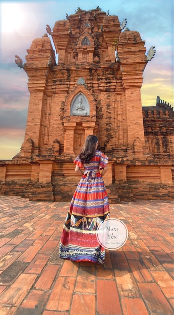 Set Maxi Thổ Cẩm Thiết Kế Phong Cách Bohemian