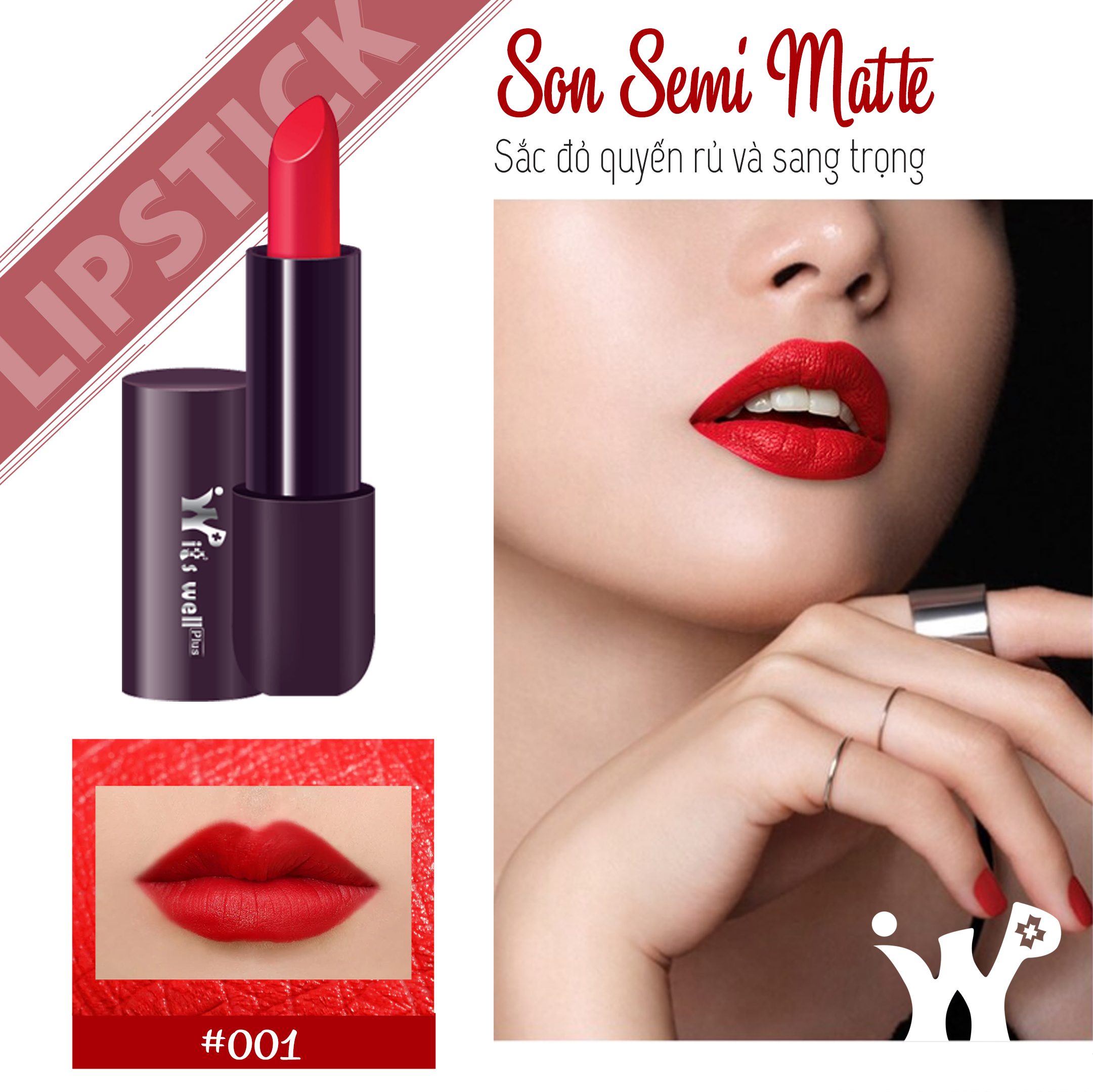 Son Lì Có Dưỡng Semi Matte #01 (Đỏ tươi)