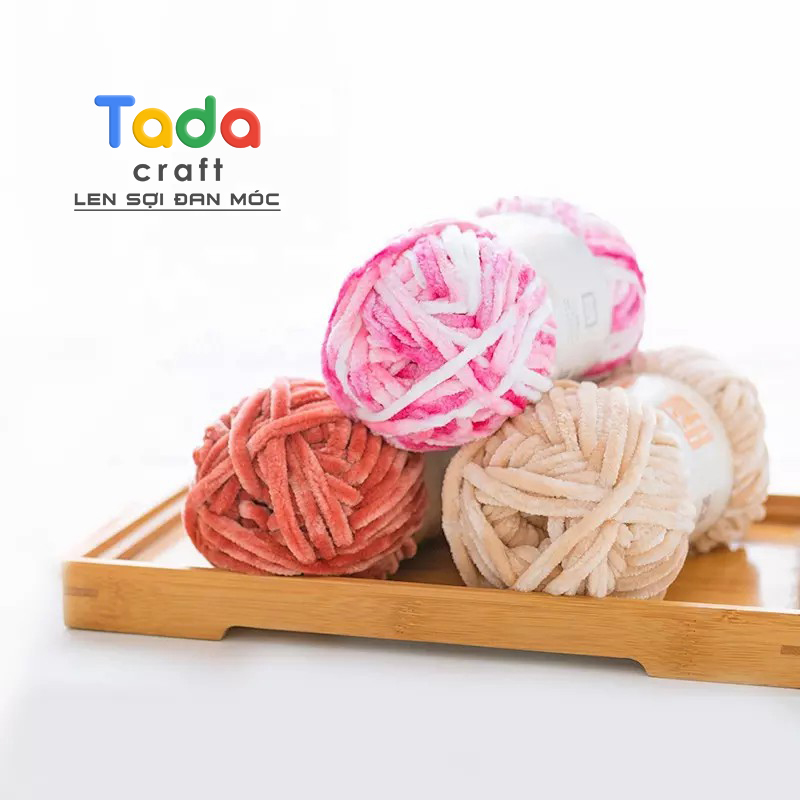 Len Nhung Chenille Sợi Siêu Mềm Mại Cuộn 100gr