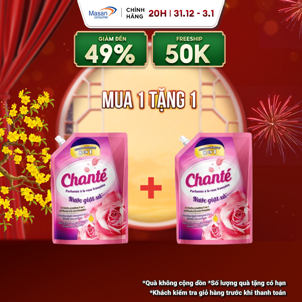 Combo 2 Nước Giặt Xả Chanté Cao Cấp&hellip;