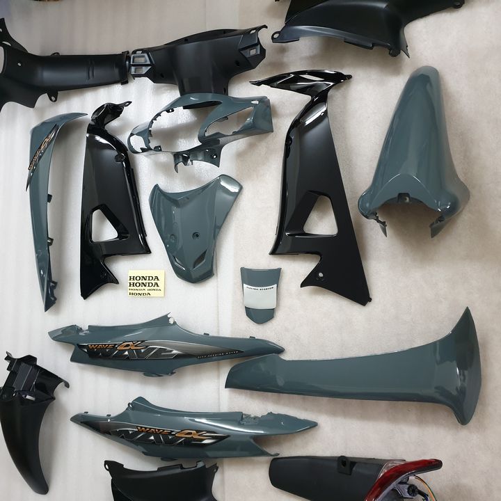 Bộ dàn áo màu XI MĂNG Wave RS / S100 / Wave alpha đời 2006-2016 [ TẶNG TEM 3 LỚP ] dàn áo xe  máy