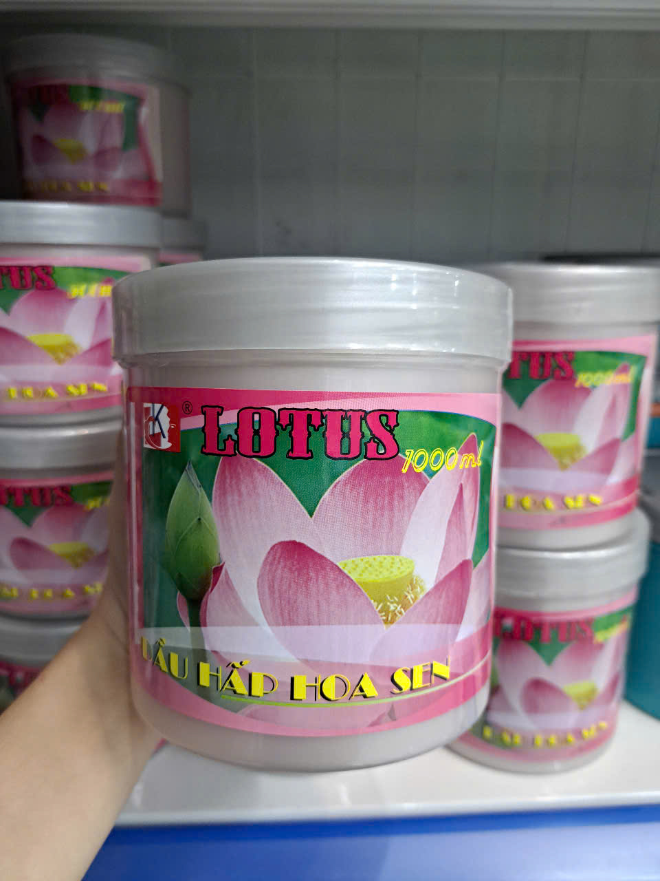 Jar of Oil-Absorbing Cream - Hair Treatment - Hair Conditioner Pink Lotus