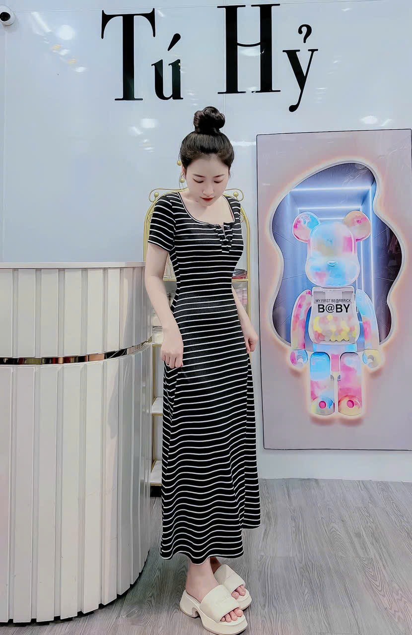 Đầm nữ ôm body ngắn tay dáng dài cực tôn dáng, Đầm nữ siêu HOT dáng dài ôm body ngắn tay xinh xắn, Đầm thời trang nữ ngắn tay dáng ôm body thoải mái MTB