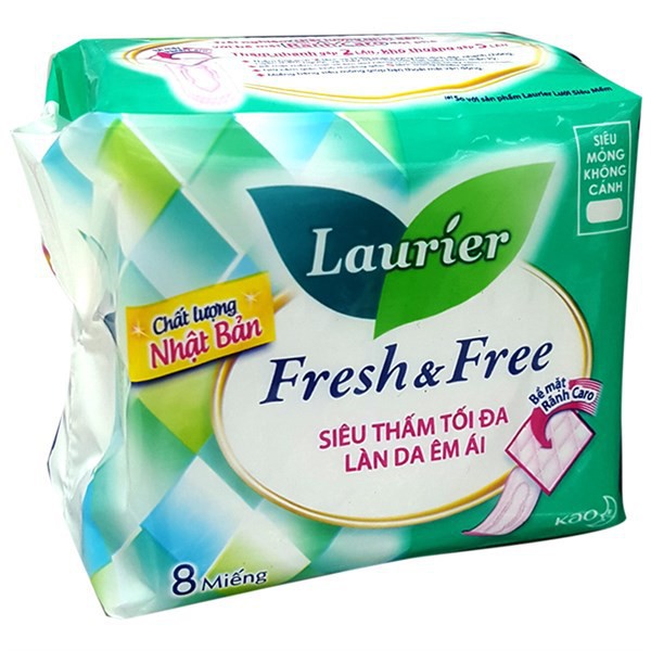 Băng vệ sinh Laurier siêu mỏng cánh 8 miếng