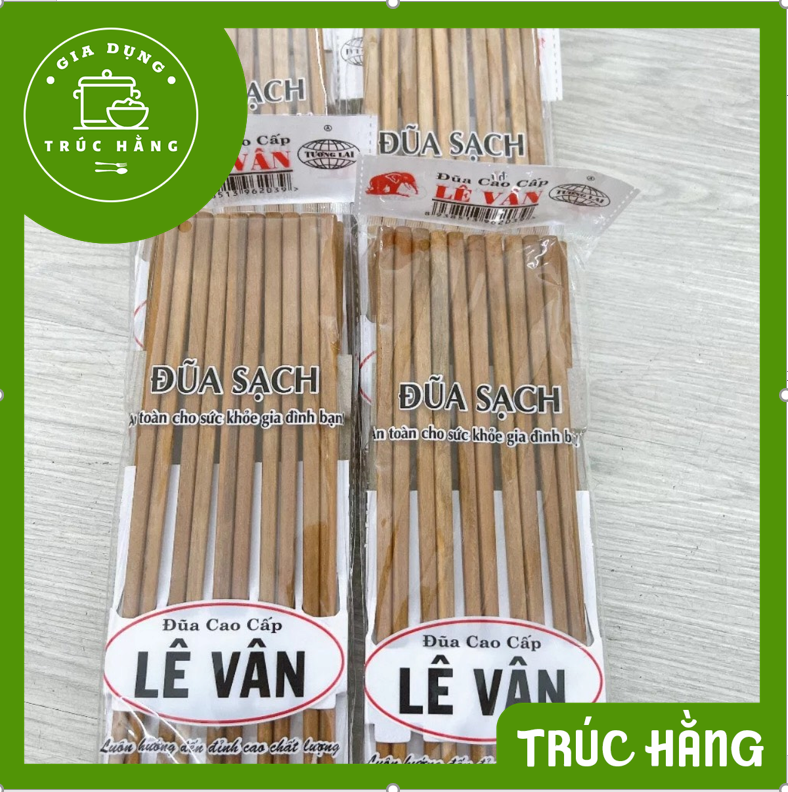 Set 10 Đôi đũa gỗ sao cao cấp (Lê Vân) - đũa chắc chắn