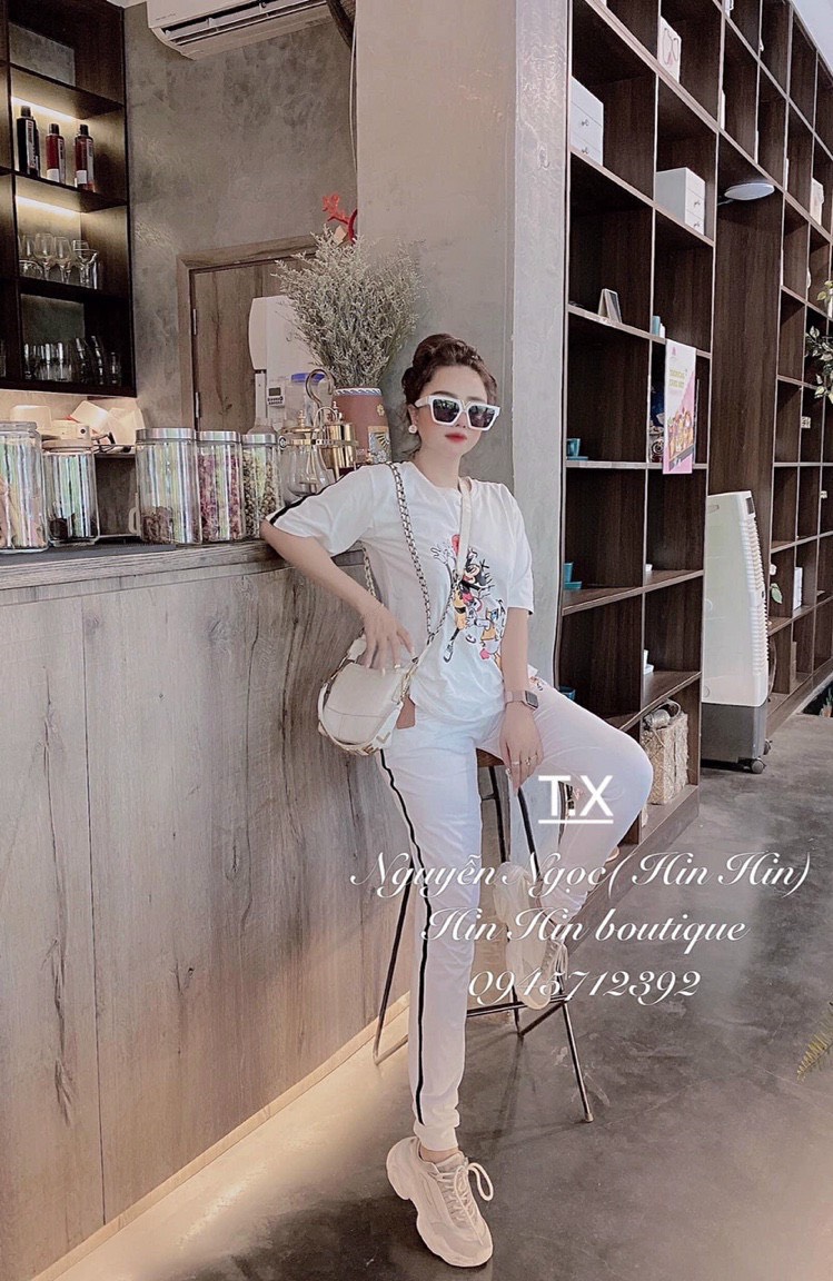 Sét đồ bộ thể thao in hình chuột hoạt hình sinh động TTSA1035