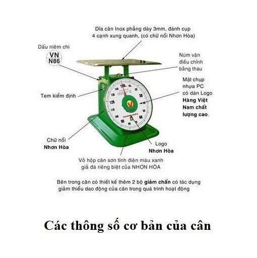 CÂN ĐỒNG HỒ LÒ XO NHƠN HÒA 2KG