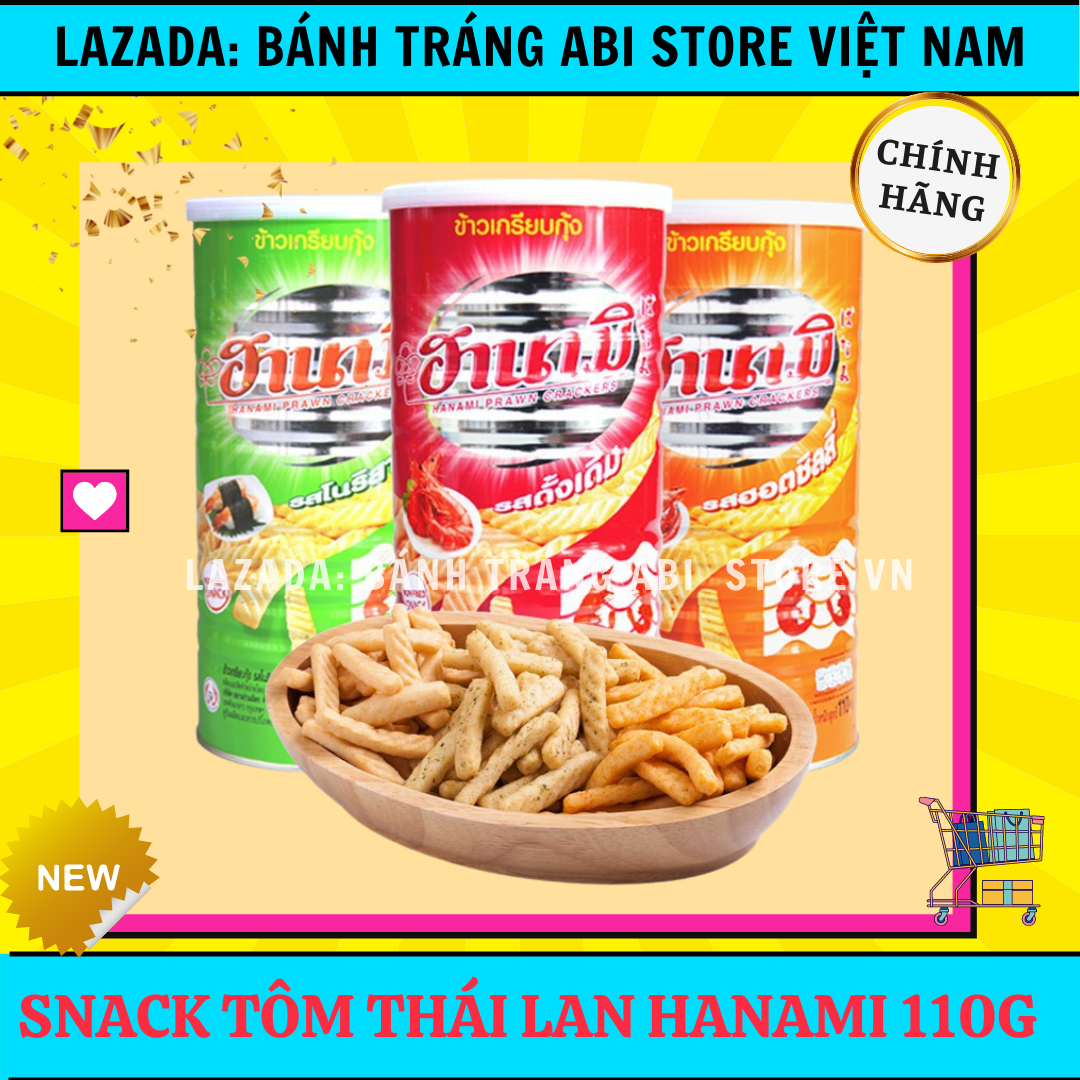 SNACK TÔM THÁI HANAMI LON 4 VỊ SẴN 110G