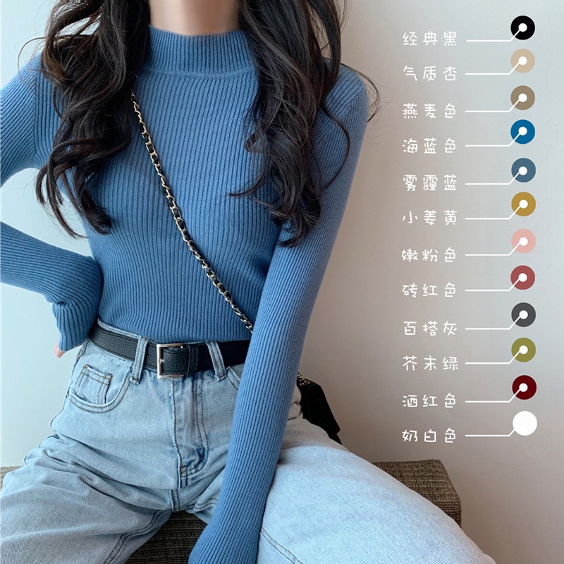 Áo len tăm body cổ cao 3 phân