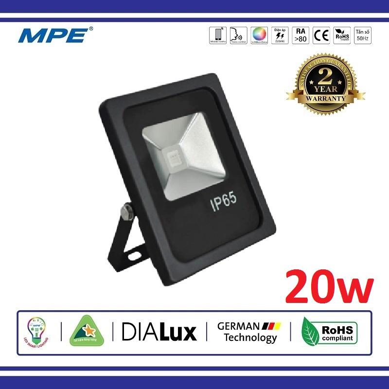 [HCM]ĐÈN PHA LED ĐỔI MÀU CÓ REMOST 20W MPE IP65