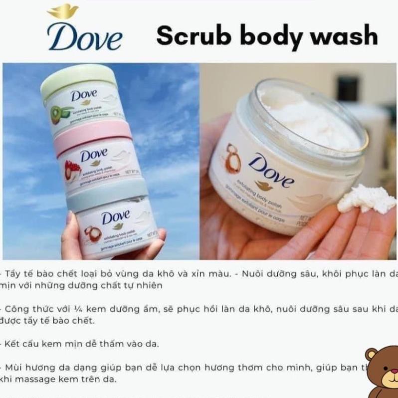 HÀNG HOT Tẩy da chết body DOVE giúp da mịn màng chiết xuất từ thiên nhiên