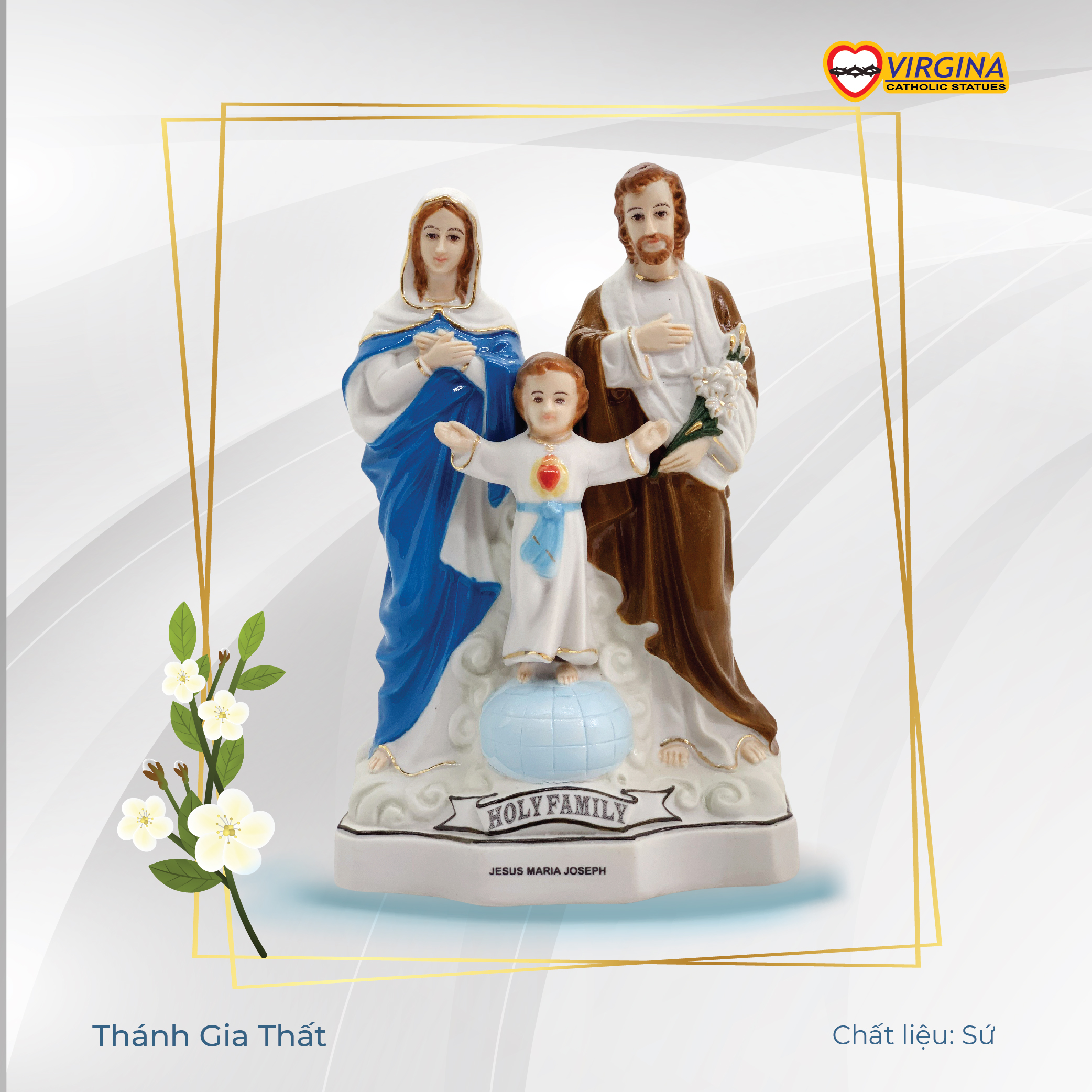 Thánh Gia Thất 15, 30cm - Tượng sứ