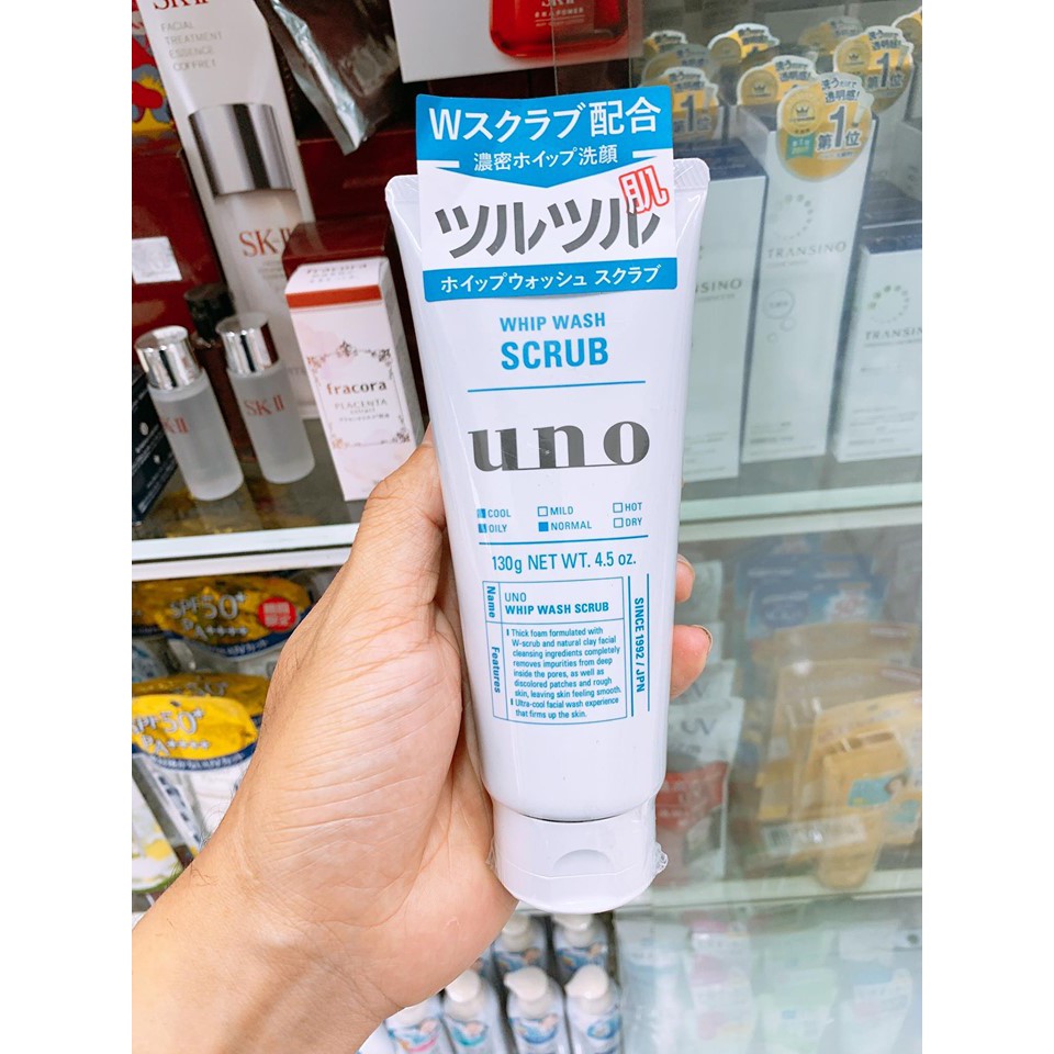 Sữa rửa mặt uno whip wash scrub 130g