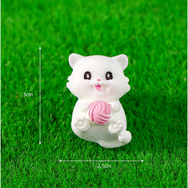Mô hình mèo con bắt cá decor tiểu cảnh terrarium, trang trí bàn