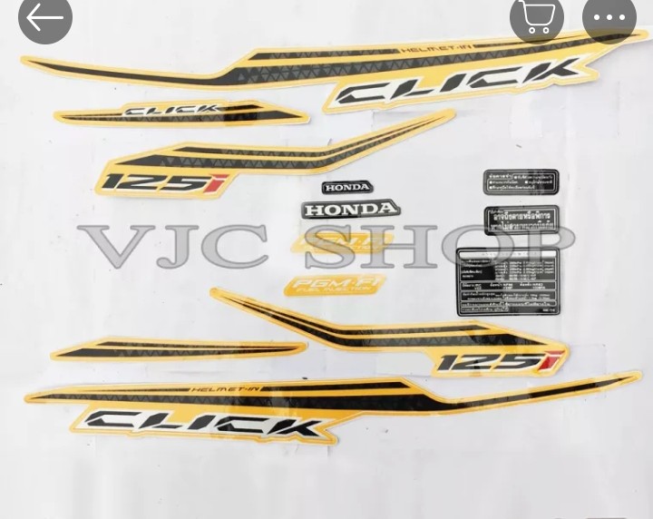 Bộ tem xe click 2016 màu vàng