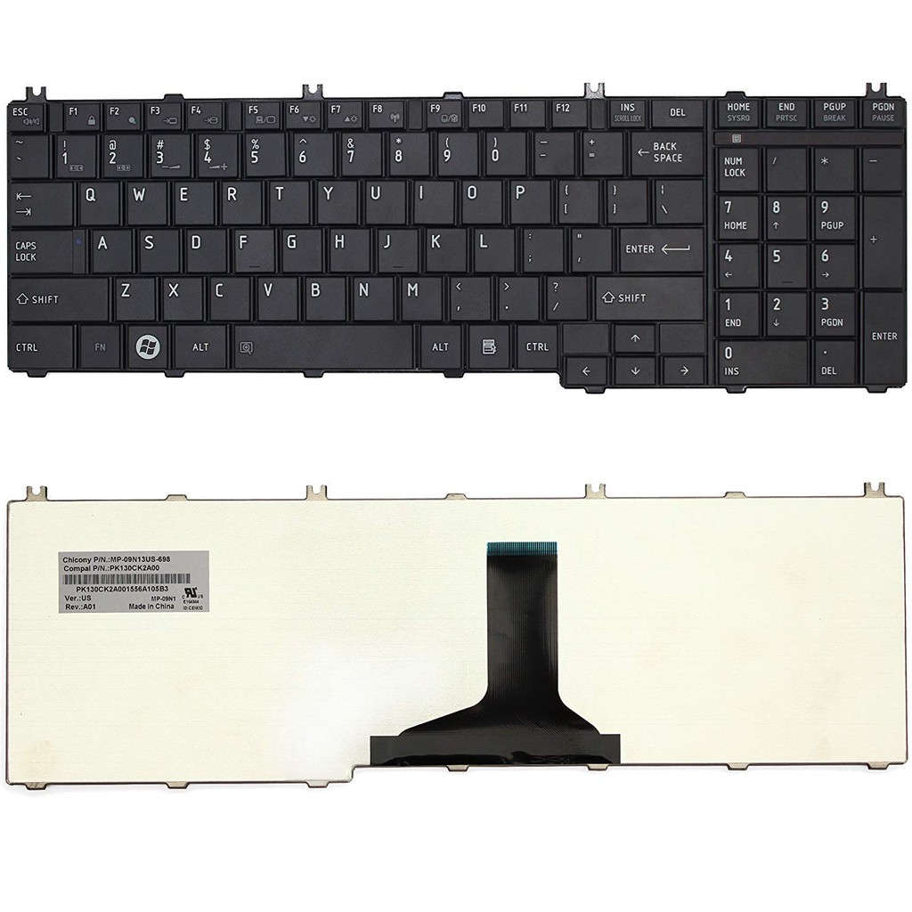 Bàn phím laptop toshiba c650, c655, c660, c660d, c665, l650, l655, l670, l750, s750